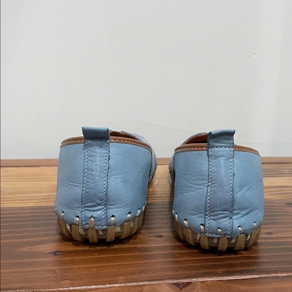 GELATO Women's Tennace Soft Leather Lightweight Shoes In Blue Size 39 (8-8.5 US)